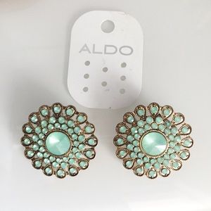 ALDO jewel statement cluster turquoise earrings